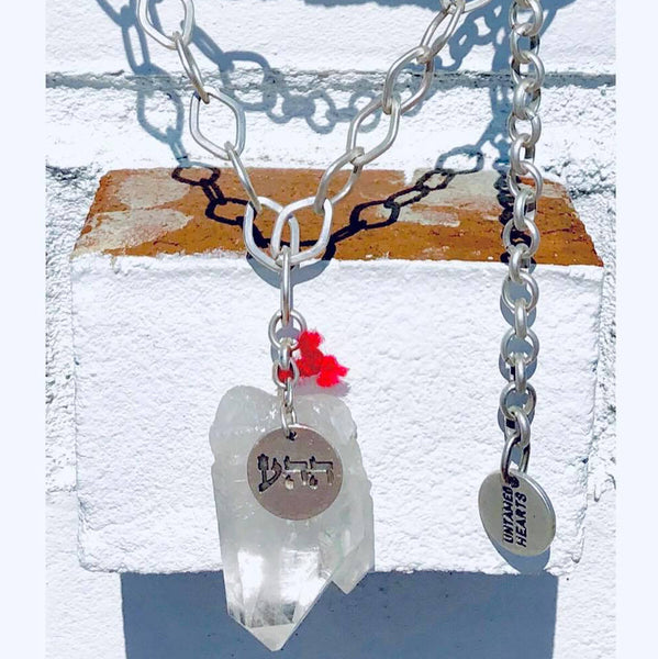 Clear Quartz Unconditional Love Hand Necklace