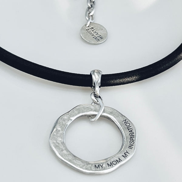 "My Mom My Inspiration" Engraved Chocker Necklace