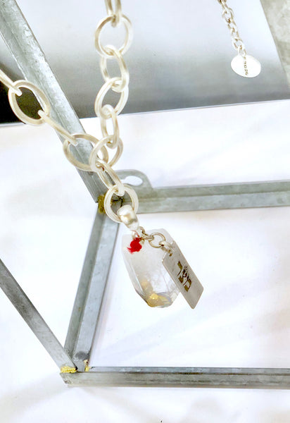 Clear Quartz Freedom Necklace Long Large Chain