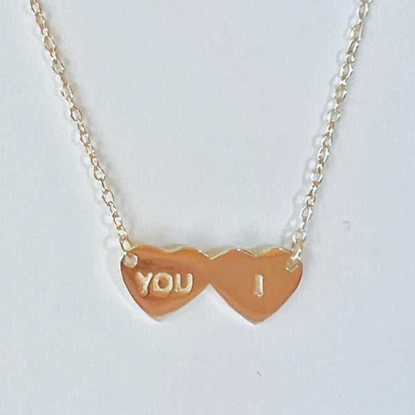 You And I Necklace 14K Gold Plated