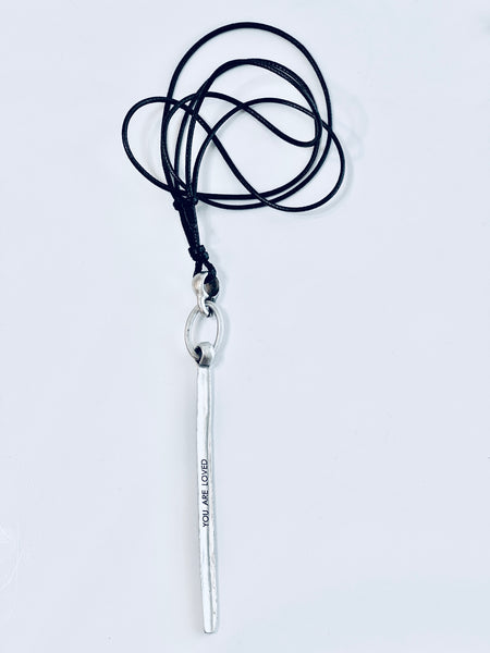 You Are Loved / Black Cord Necklace