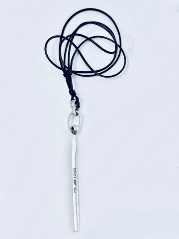 You Are Loved / Black Cord Necklace