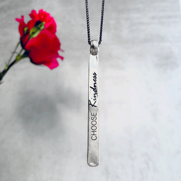 Choose Kindness Necklace On Silver Chain