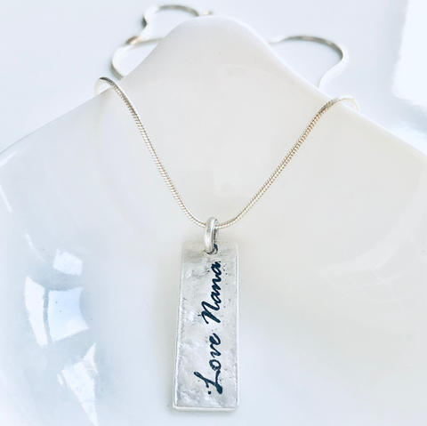 "Love Nana" Silver Chain Engraved Necklace.